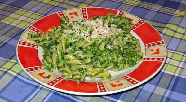 špenátové cestoviny