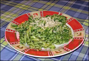 špenátové cestoviny