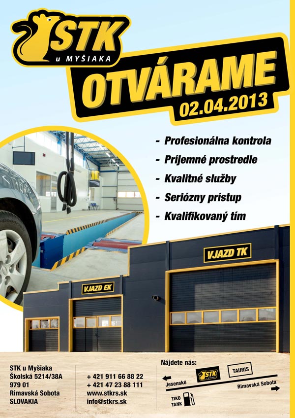 nová STK otvára na Školskej ulici v Rimavskej Sobote