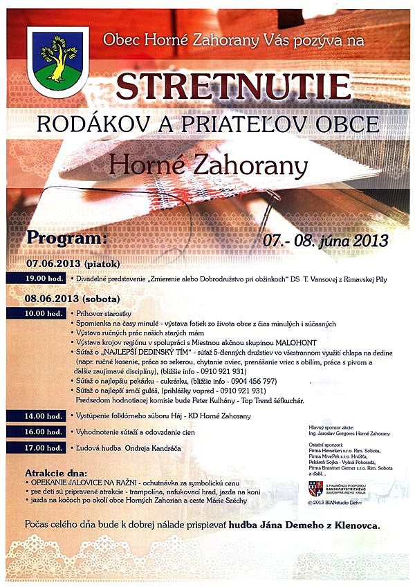 stretnutie rodákov Horné Zahorany