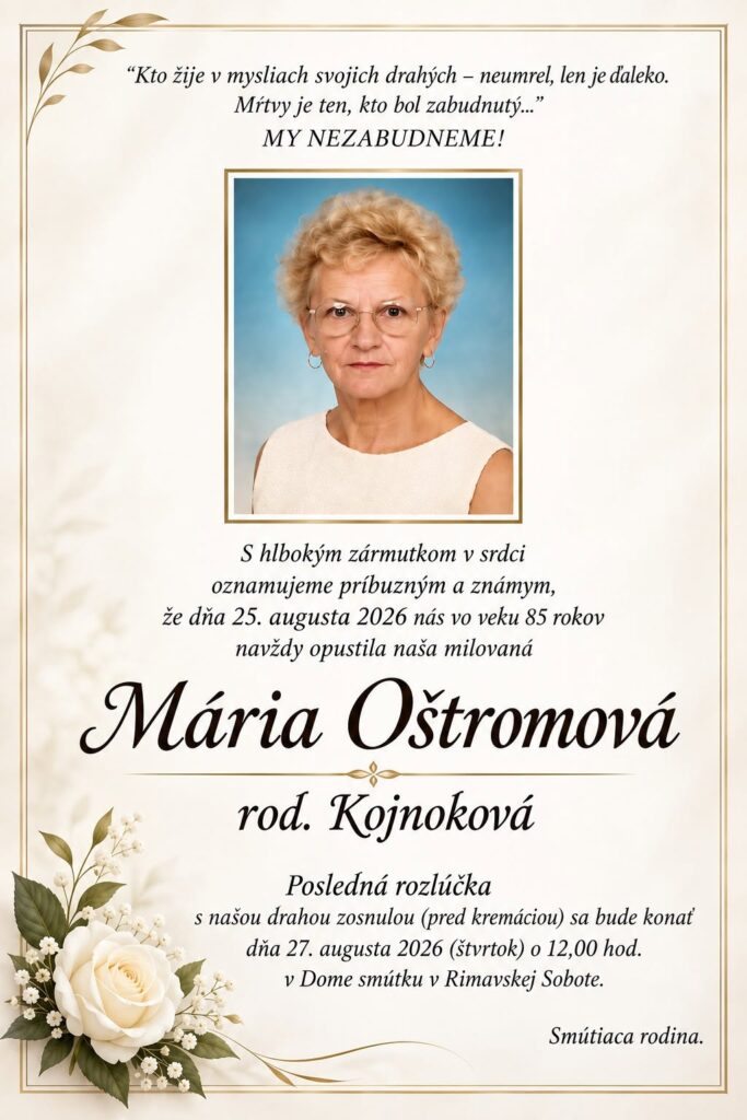 Parte - Mária Oštromová rod. Kojnoková, Rimavská Sobota