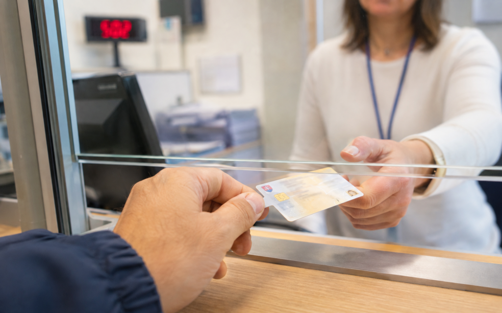 Občiansky preukaz s elektronickým čipom používaným na kvalifikovaný elektronický podpis.