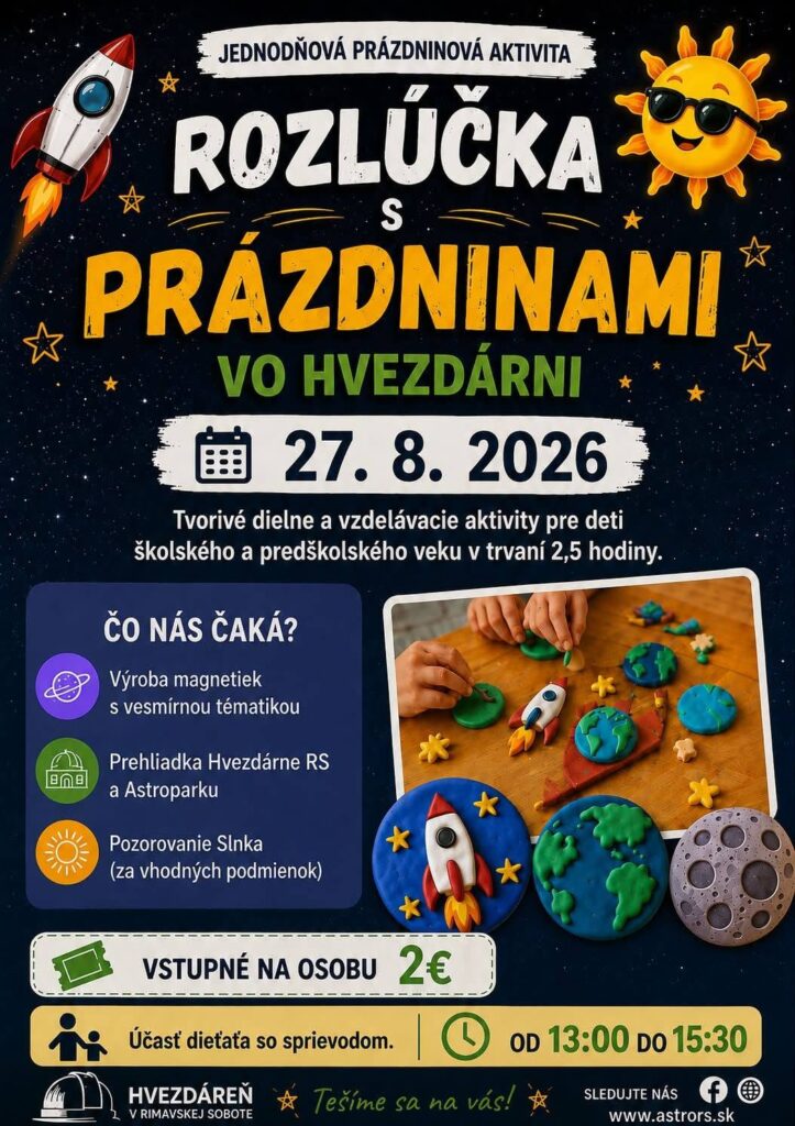 Rimavskosobotská hvezdáreň si pripravila skutočne veľmi záujímavý program, ktorý osloví nejedeného bádateľa.