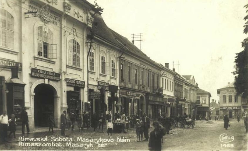 Historická budova s predajňou Jozefa Kardoša v Rimavskej Sobote