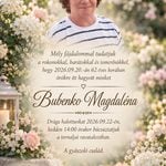 Parte – smútočné oznámenie Bubenko Magdaléna, posledná rozlúčka 22. septembra 2026 v Tornali