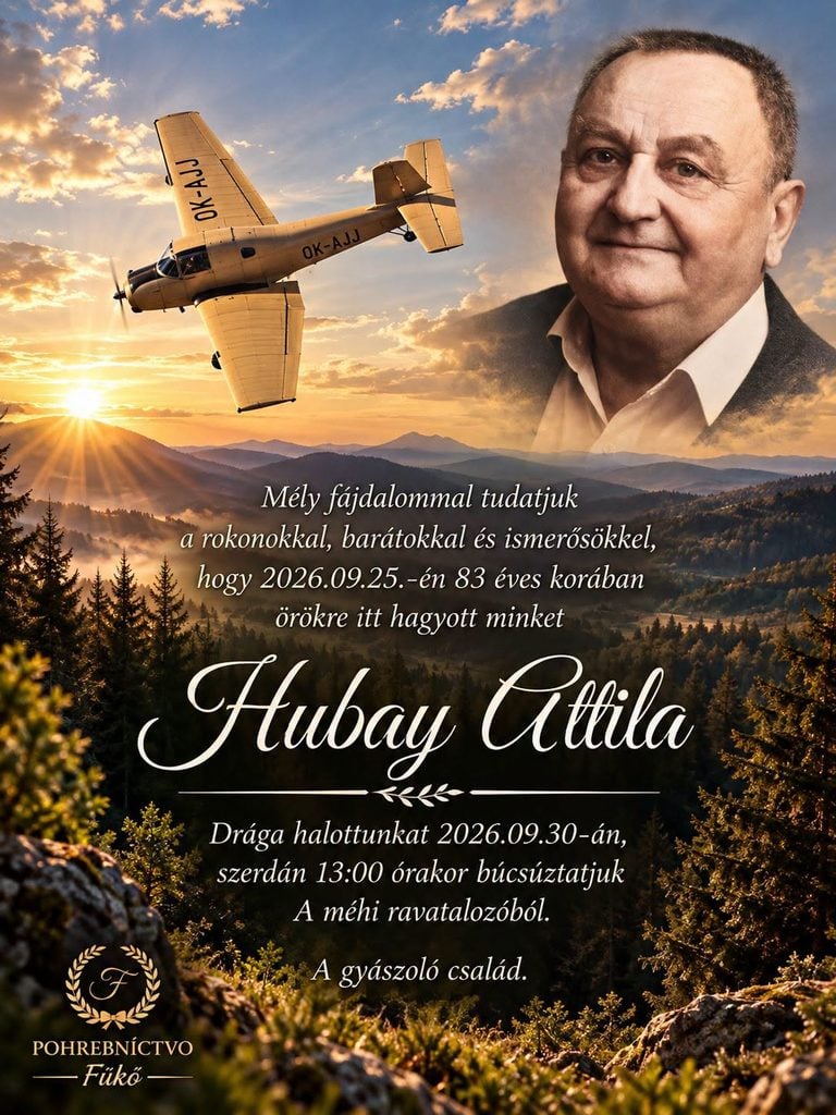 Parte – Hubay Attila, posledná rozlúčka 30. septembra 2026 v Méhi