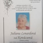 Parte – Juliana Lenardová, posledná rozlúčka 28. septembra 2026 v Rimavskej Sobote