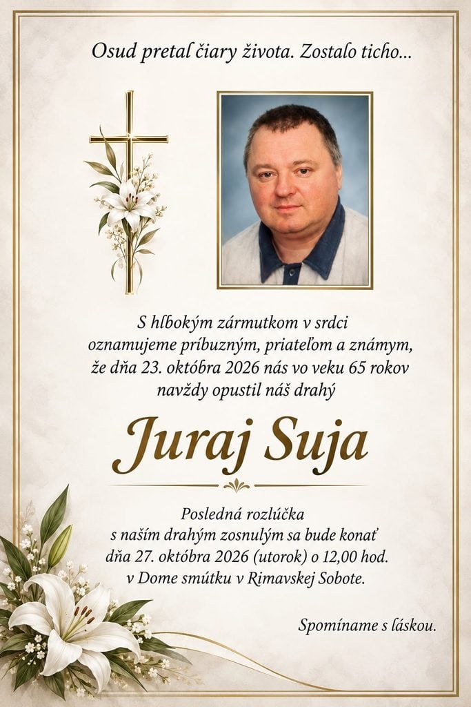 Smútočné oznámenie, Juraj Suja
