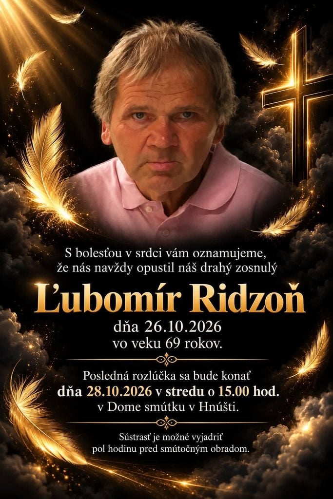 Smútočné oznámenie, Ľubomír Ridzoň