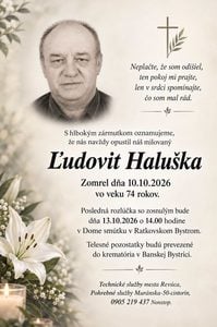 Smútočné oznámenie, Ľudovít Haluška
