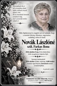 Smútočné oznámenie, Novák Lászlóné