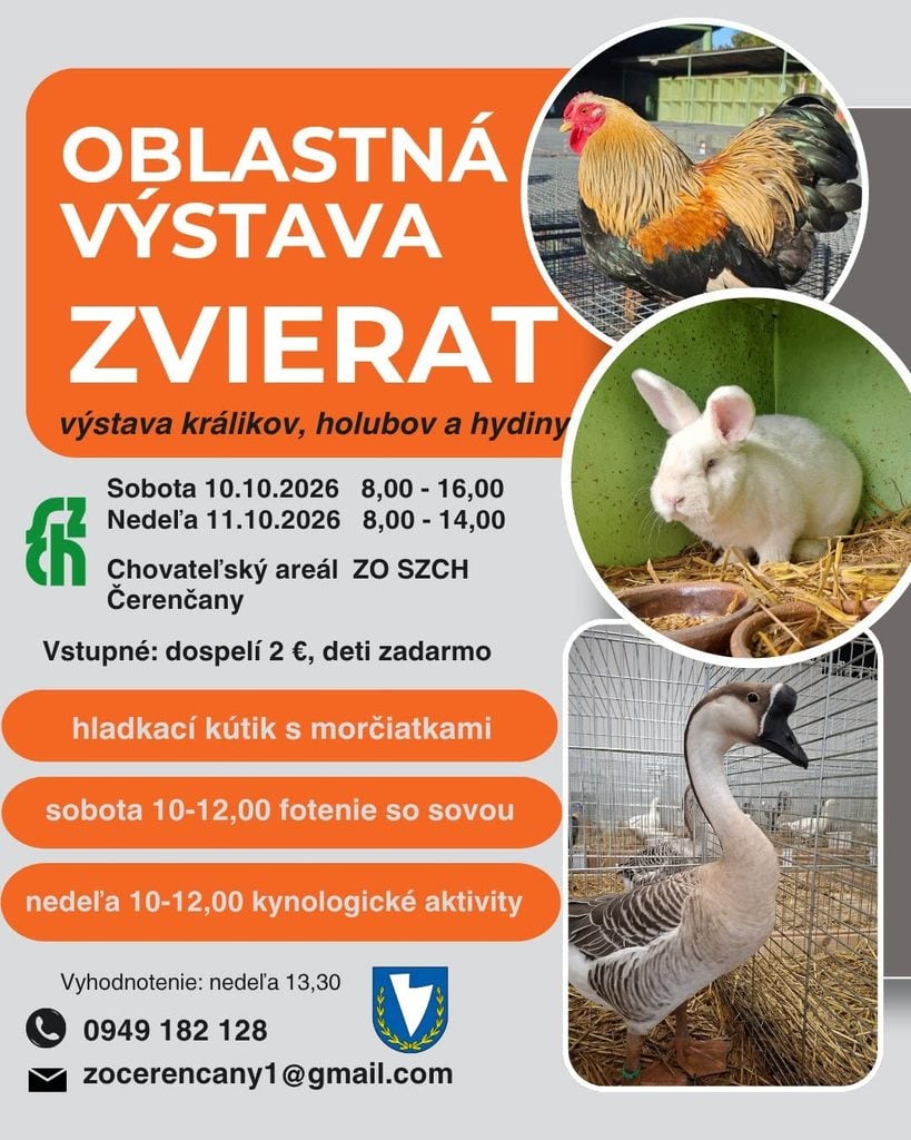 plagát oblastná výstava zvierat Čerenčany