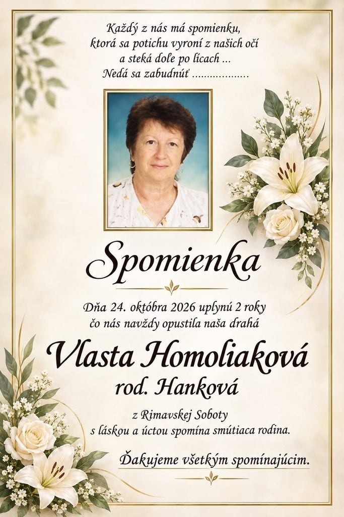 Spomienka na Vlastu Homoliakovú