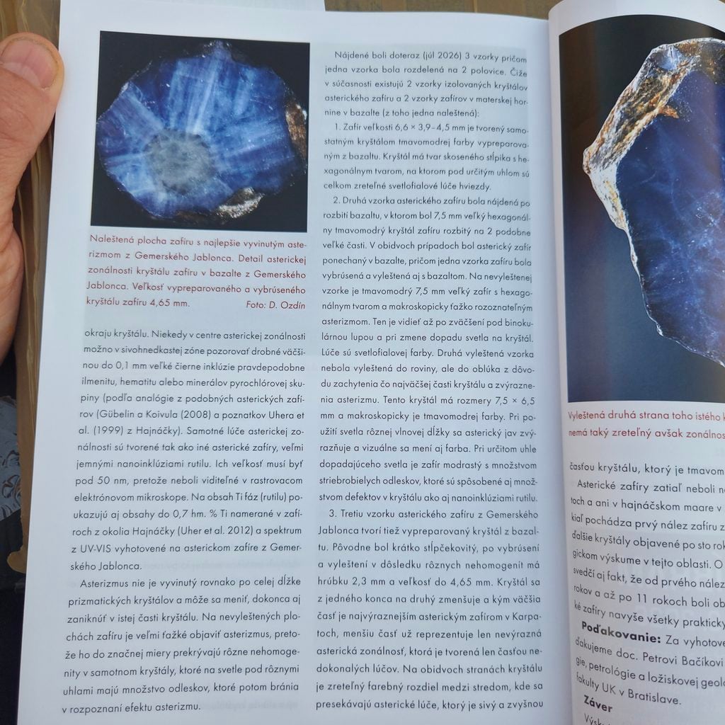 Zafír Ozdín z Gemerského Jablonca v časopise Minerál