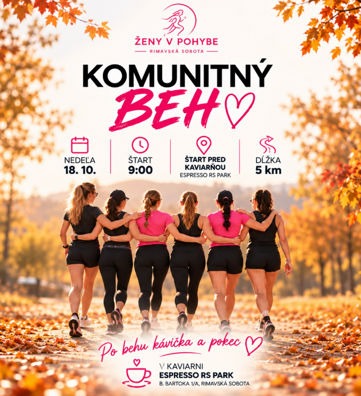 Plagát ku komunitnému behu už túto sobotu 18.10.